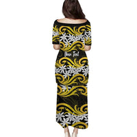 Personalised Cook Islands Aitutaki Family Matching Puletasi and Hawaiian Shirt Tiare Maori Polynesian Waves Tattoo LT14 - Polynesian Pride