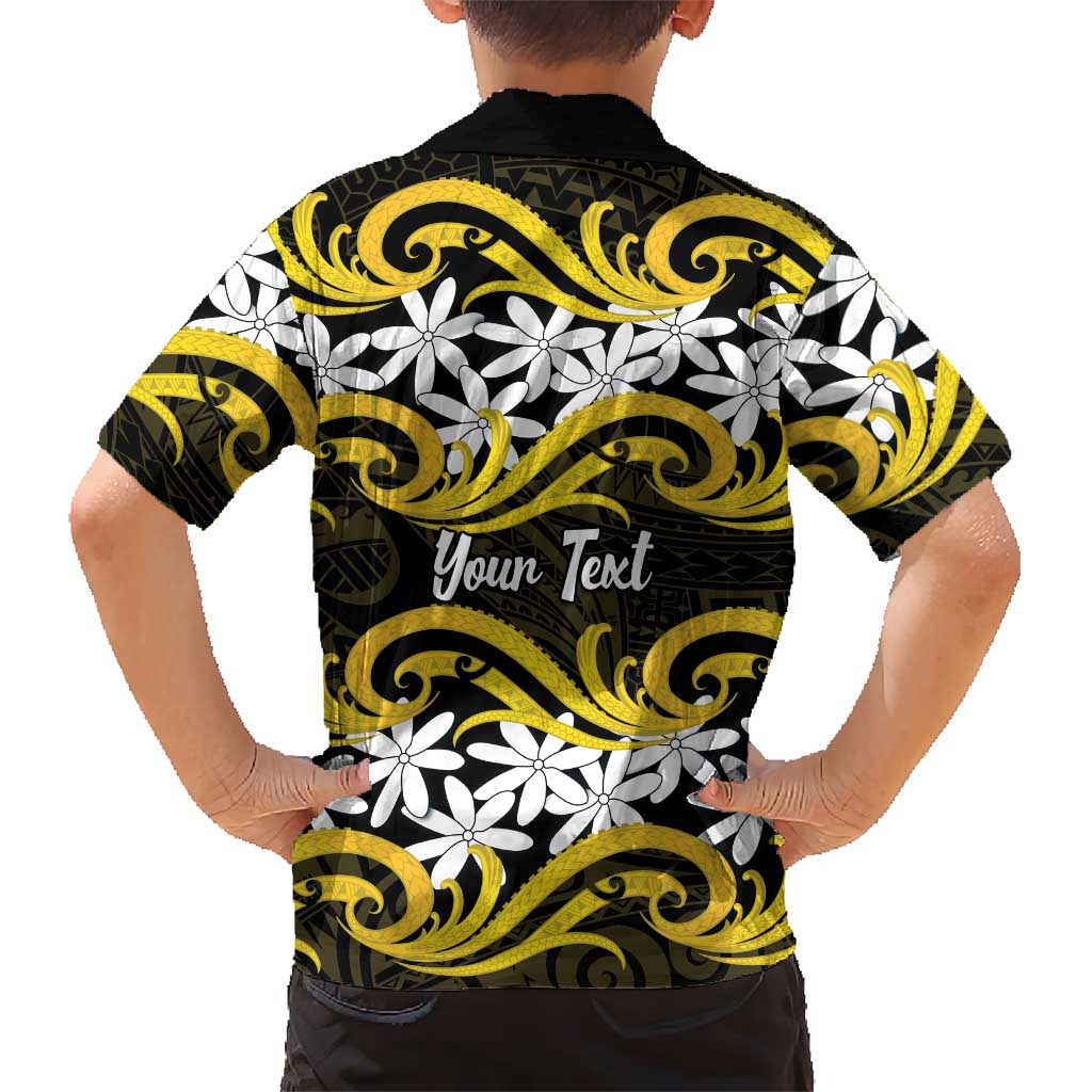 Personalised Cook Islands Aitutaki Family Matching Tank Maxi Dress and Hawaiian Shirt Tiare Maori Polynesian Waves Tattoo LT14 - Polynesian Pride