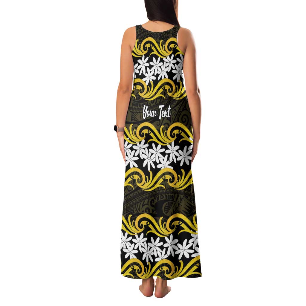 Personalised Cook Islands Aitutaki Family Matching Tank Maxi Dress and Hawaiian Shirt Tiare Maori Polynesian Waves Tattoo LT14 - Polynesian Pride