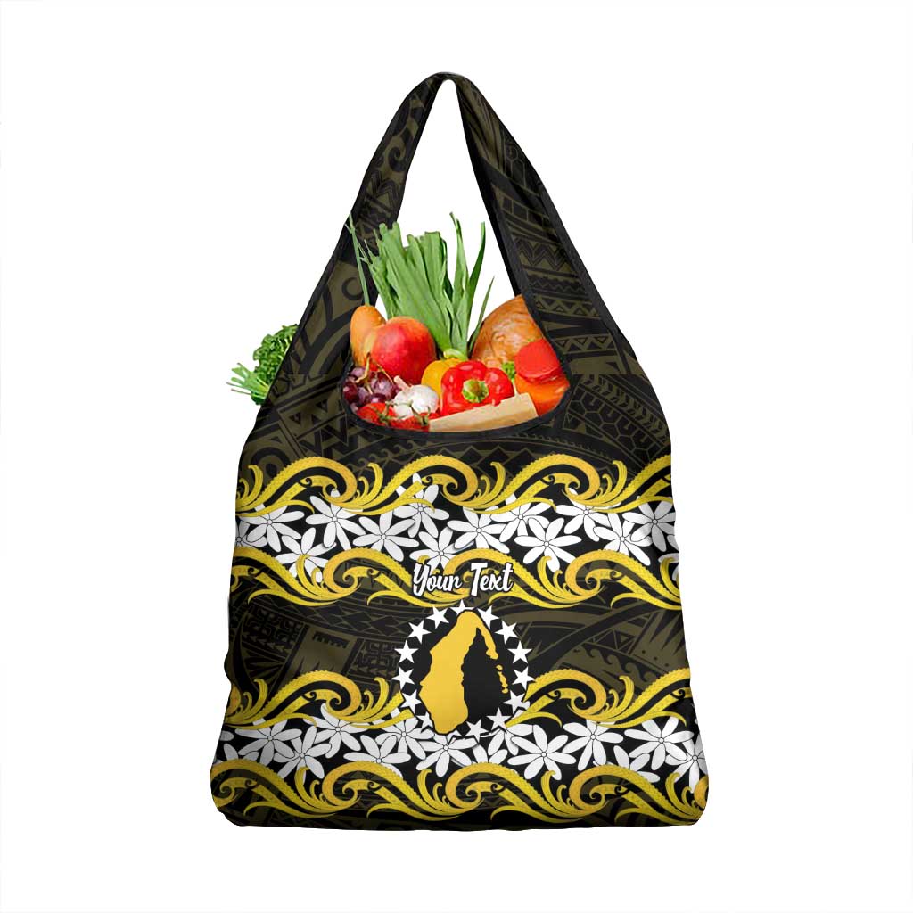 Personalised Cook Islands Aitutaki Grocery Bag Tiare Maori Polynesian Waves Tattoo