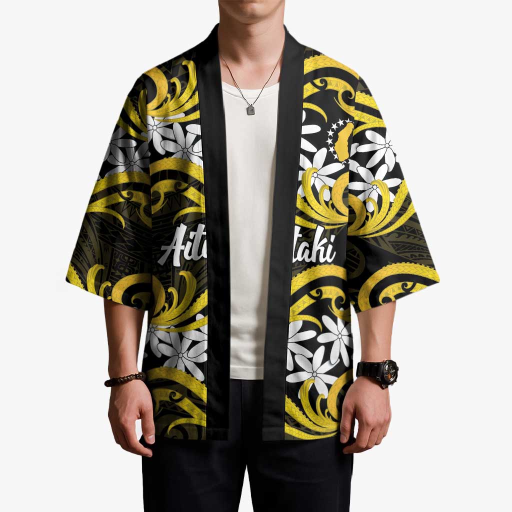 Personalised Cook Islands Aitutaki Kimono Tiare Maori Polynesian Waves Tattoo