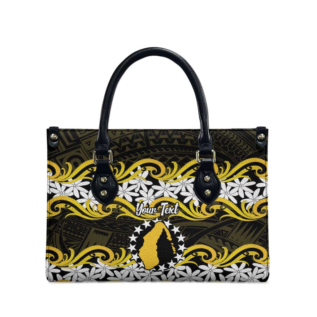 Personalised Cook Islands Aitutaki Leather Bag Tiare Maori Polynesian Waves Tattoo