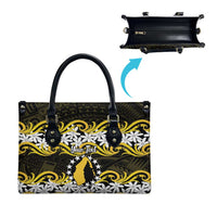 Personalised Cook Islands Aitutaki Leather Bag Tiare Maori Polynesian Waves Tattoo