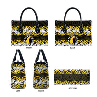 Personalised Cook Islands Aitutaki Leather Bag Tiare Maori Polynesian Waves Tattoo