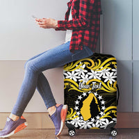 Personalised Cook Islands Aitutaki Luggage Cover Tiare Maori Polynesian Waves Tattoo