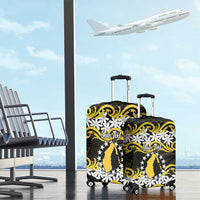 Personalised Cook Islands Aitutaki Luggage Cover Tiare Maori Polynesian Waves Tattoo