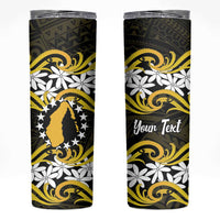Personalised Cook Islands Aitutaki Skinny Tumbler Tiare Maori Polynesian Waves Tattoo