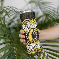 Personalised Cook Islands Aitutaki Skinny Tumbler Tiare Maori Polynesian Waves Tattoo