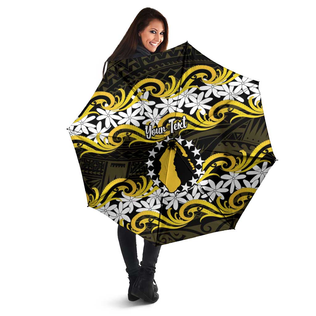 Personalised Cook Islands Aitutaki Umbrella Tiare Maori Polynesian Waves Tattoo