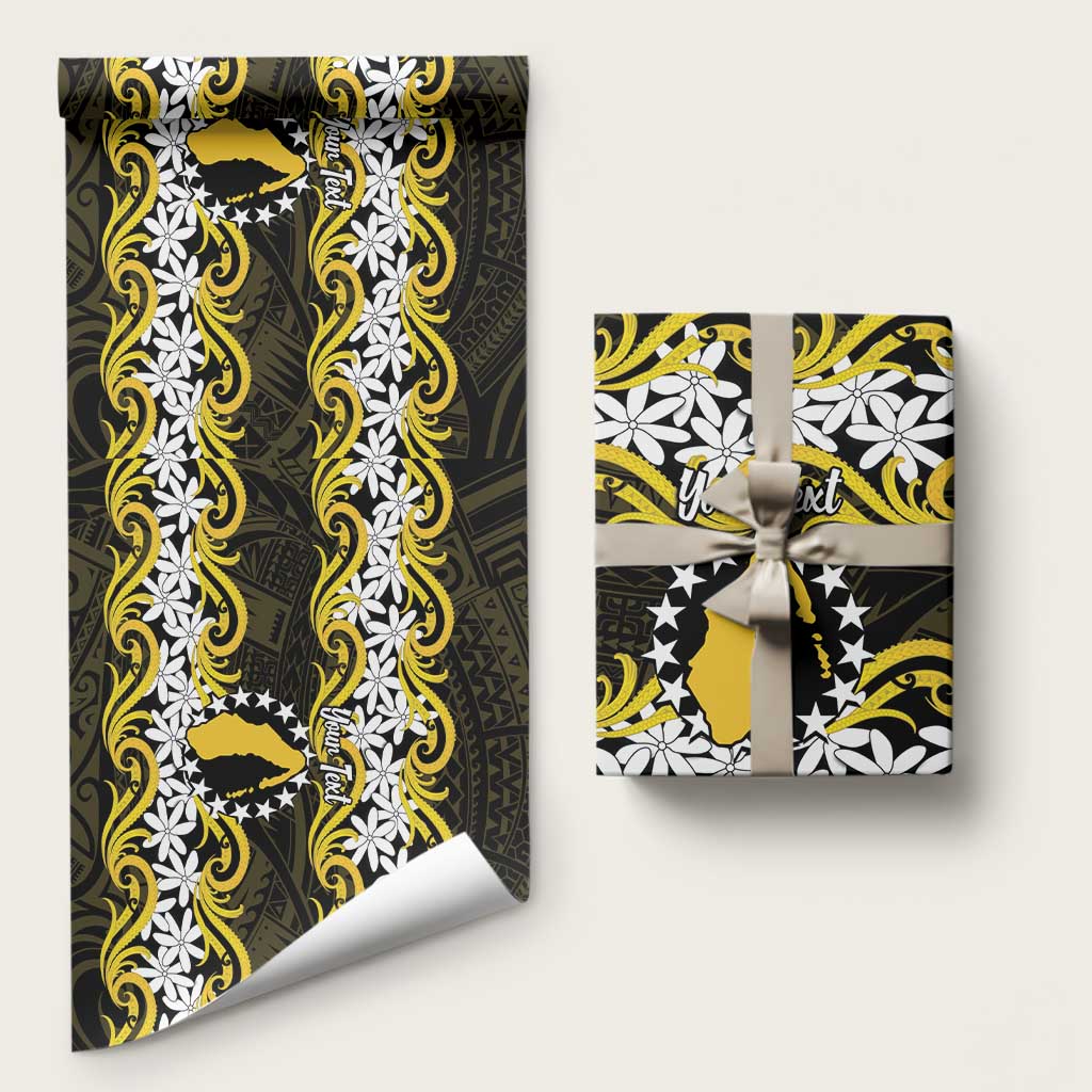 Personalised Cook Islands Aitutaki Wrapping Paper Tiare Maori Polynesian Waves Tattoo
