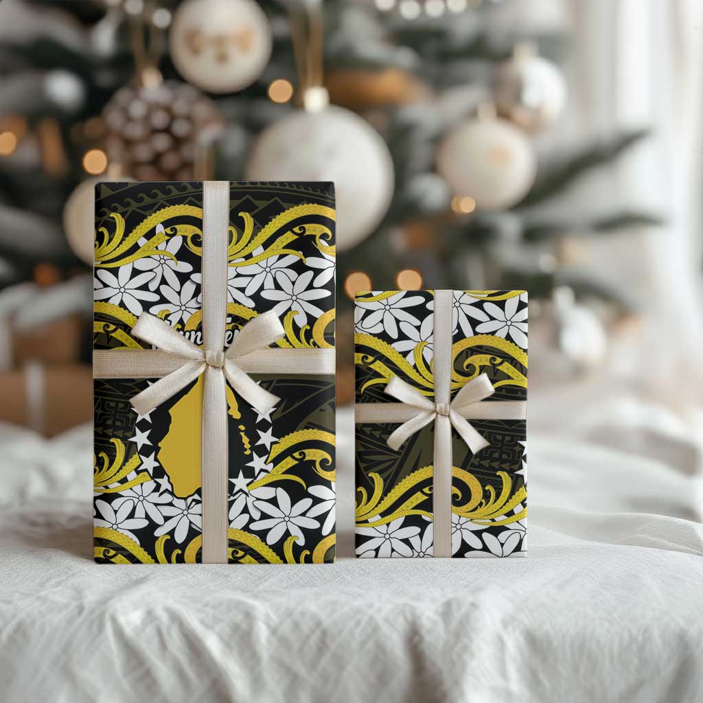 Personalised Cook Islands Aitutaki Wrapping Paper Tiare Maori Polynesian Waves Tattoo