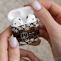 Personalised Cook Islands Rakahanga AirPods Case Tiare Maori Polynesian Waves Tattoo