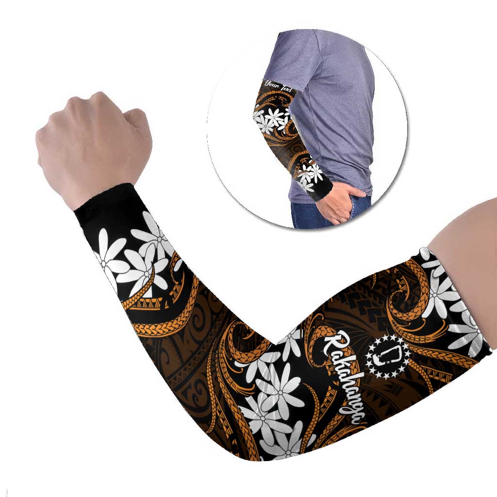 Personalised Cook Islands Rakahanga Arm Sleeves Tiare Maori Polynesian Waves Tattoo