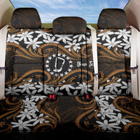 Personalised Cook Islands Rakahanga Back Car Seat Cover Tiare Maori Polynesian Waves Tattoo