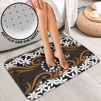 Personalised Cook Islands Rakahanga Bathroom Set Tiare Maori Polynesian Waves Tattoo