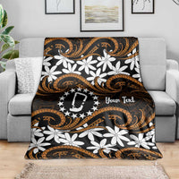 Personalised Cook Islands Rakahanga Blanket Tiare Maori Polynesian Waves Tattoo