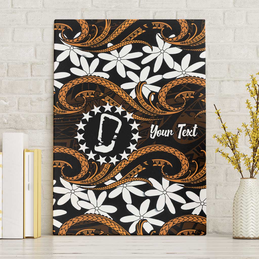 Personalised Cook Islands Rakahanga Canvas Wall Art Tiare Maori Polynesian Waves Tattoo