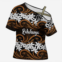 Personalised Cook Islands Rakahanga Cross Shoulder Shirt Tiare Maori Polynesian Waves Tattoo