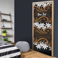 Personalised Cook Islands Rakahanga Door Cover Tiare Maori Polynesian Waves Tattoo