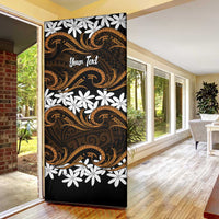 Personalised Cook Islands Rakahanga Door Cover Tiare Maori Polynesian Waves Tattoo
