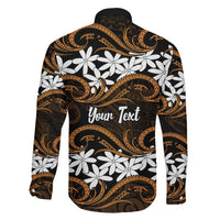 Personalised Cook Islands Rakahanga Family Matching Off The Shoulder Long Sleeve Dress and Hawaiian Shirt Tiare Maori Polynesian Waves Tattoo LT14 - Polynesian Pride