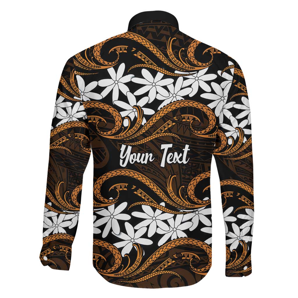 Personalised Cook Islands Rakahanga Family Matching Puletasi and Hawaiian Shirt Tiare Maori Polynesian Waves Tattoo LT14 - Polynesian Pride