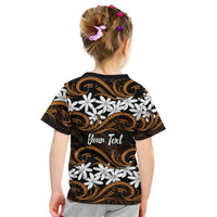 Personalised Cook Islands Rakahanga Kid T Shirt Tiare Maori Polynesian Waves Tattoo