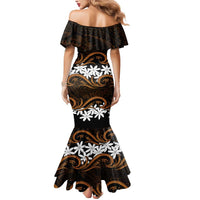 Personalised Cook Islands Rakahanga Mermaid Dress Tiare Maori Polynesian Waves Tattoo