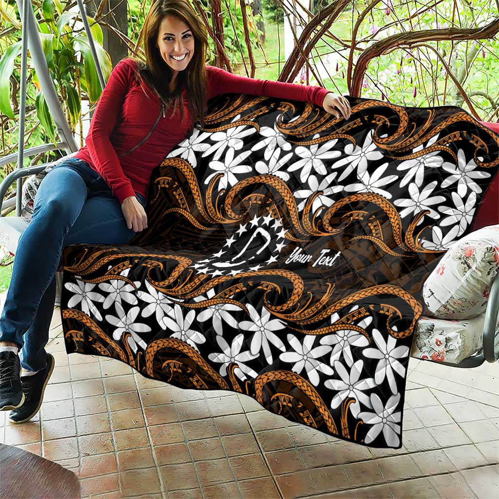Personalised Cook Islands Rakahanga Quilt Tiare Maori Polynesian Waves Tattoo