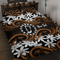 Personalised Cook Islands Rakahanga Quilt Bed Set Tiare Maori Polynesian Waves Tattoo