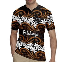 Personalised Cook Islands Rakahanga Rugby Jersey Tiare Maori Polynesian Waves Tattoo