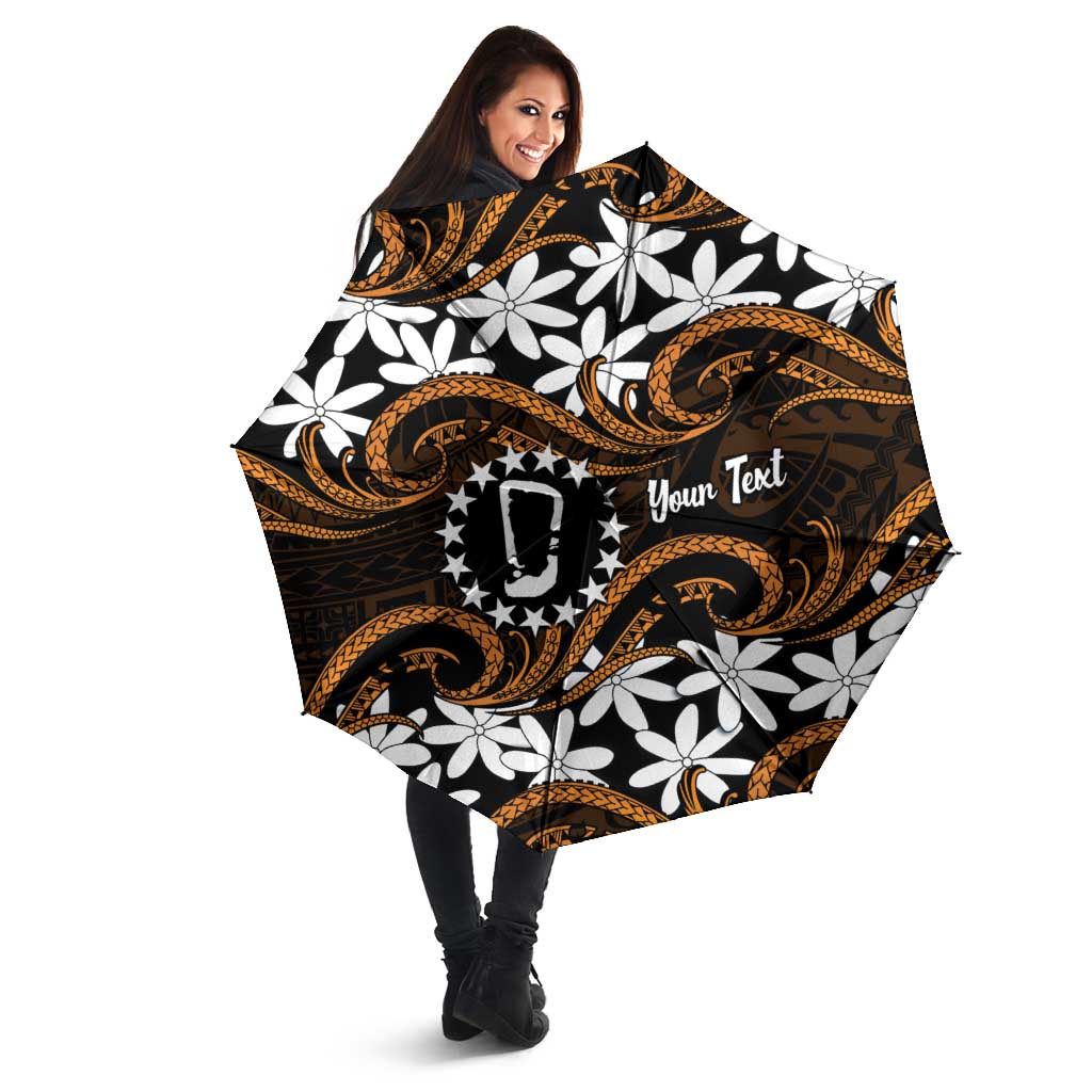 Personalised Cook Islands Rakahanga Umbrella Tiare Maori Polynesian Waves Tattoo