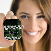 Personalised Cook Islands Palmerston AirPods Case Tiare Maori Polynesian Waves Tattoo