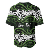 Personalised Cook Islands Palmerston Baseball Jersey Tiare Maori Polynesian Waves Tattoo