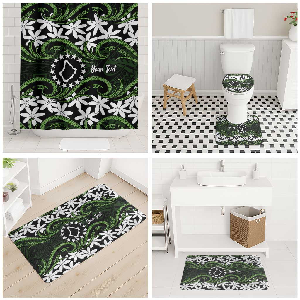 Personalised Cook Islands Palmerston Bathroom Set Tiare Maori Polynesian Waves Tattoo