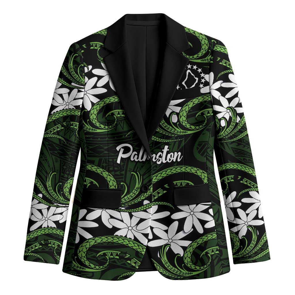Personalised Cook Islands Palmerston Blazer Tiare Maori Polynesian Waves Tattoo