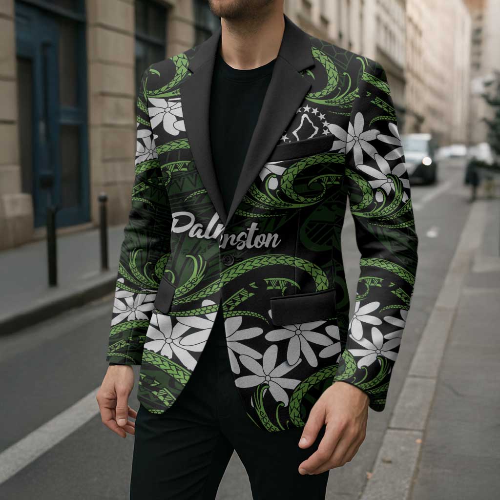 Personalised Cook Islands Palmerston Blazer Tiare Maori Polynesian Waves Tattoo