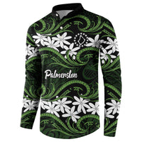 Personalised Cook Islands Palmerston Button Sweatshirt Tiare Maori Polynesian Waves Tattoo