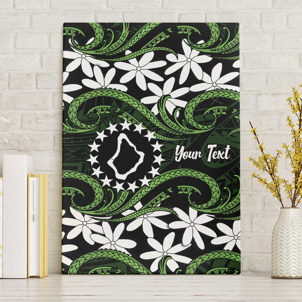 Personalised Cook Islands Palmerston Canvas Wall Art Tiare Maori Polynesian Waves Tattoo