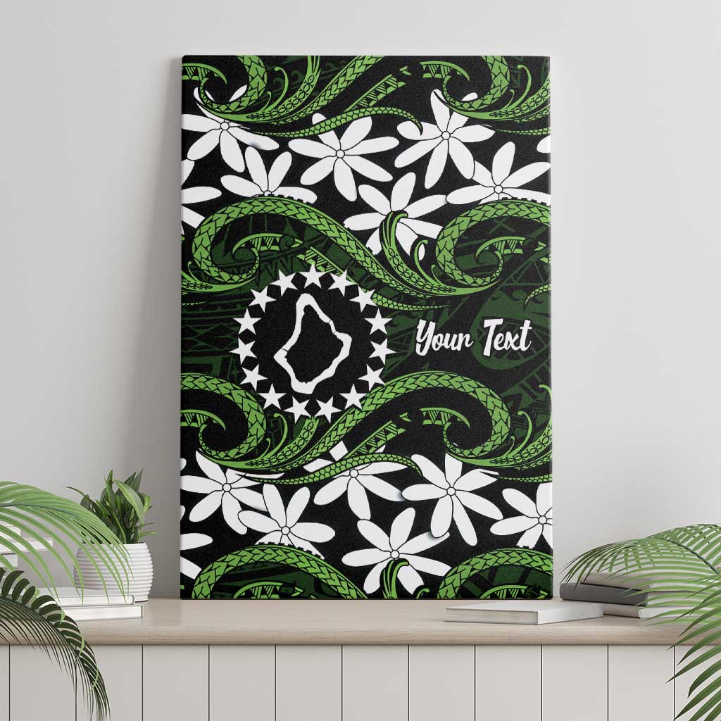 Personalised Cook Islands Palmerston Canvas Wall Art Tiare Maori Polynesian Waves Tattoo