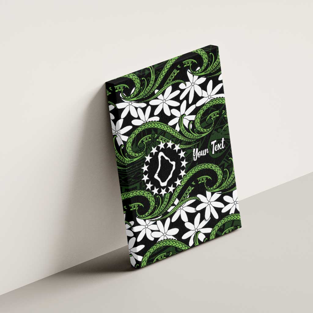 Personalised Cook Islands Palmerston Canvas Wall Art Tiare Maori Polynesian Waves Tattoo