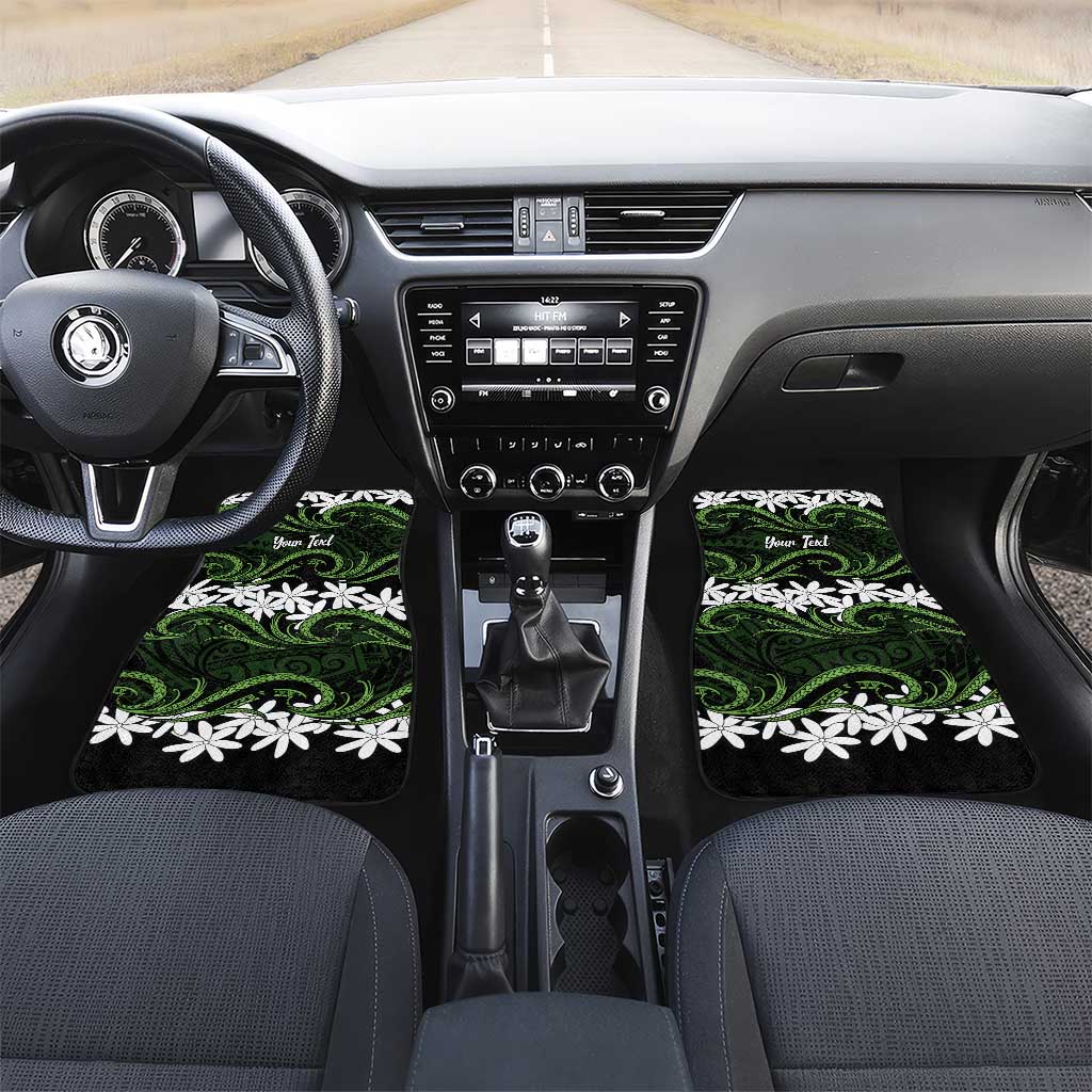 Personalised Cook Islands Palmerston Car Mats Tiare Maori Polynesian Waves Tattoo
