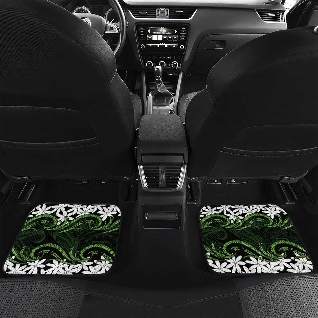 Personalised Cook Islands Palmerston Car Mats Tiare Maori Polynesian Waves Tattoo