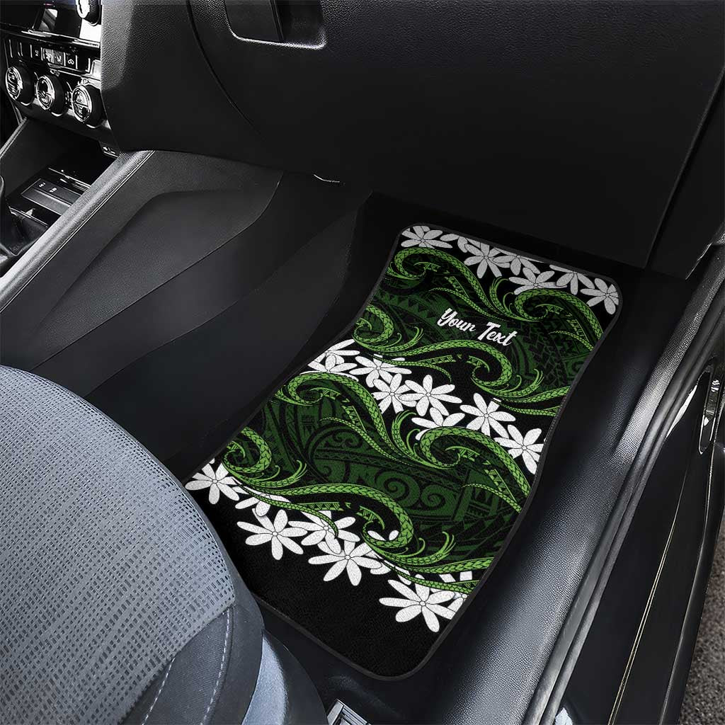 Personalised Cook Islands Palmerston Car Mats Tiare Maori Polynesian Waves Tattoo