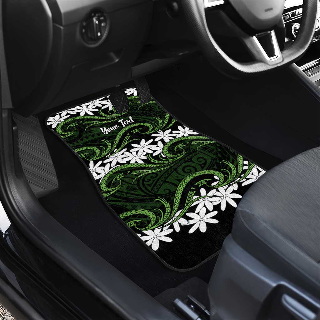 Personalised Cook Islands Palmerston Car Mats Tiare Maori Polynesian Waves Tattoo