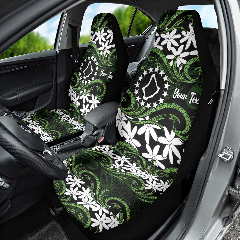 Personalised Cook Islands Palmerston Car Seat Cover Tiare Maori Polynesian Waves Tattoo