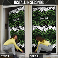 Personalised Cook Islands Palmerston Door Cover Tiare Maori Polynesian Waves Tattoo