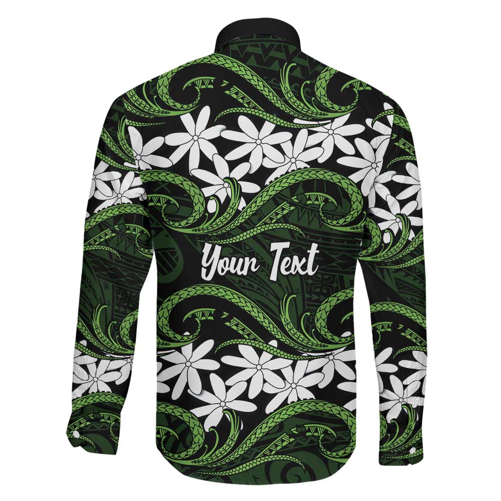 Personalised Cook Islands Palmerston Family Matching Puletasi and Hawaiian Shirt Tiare Maori Polynesian Waves Tattoo LT14 - Polynesian Pride