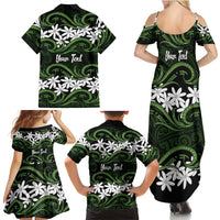 Personalised Cook Islands Palmerston Family Matching Summer Maxi Dress and Hawaiian Shirt Tiare Maori Polynesian Waves Tattoo LT14 - Polynesian Pride