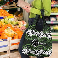 Personalised Cook Islands Palmerston Grocery Bag Tiare Maori Polynesian Waves Tattoo